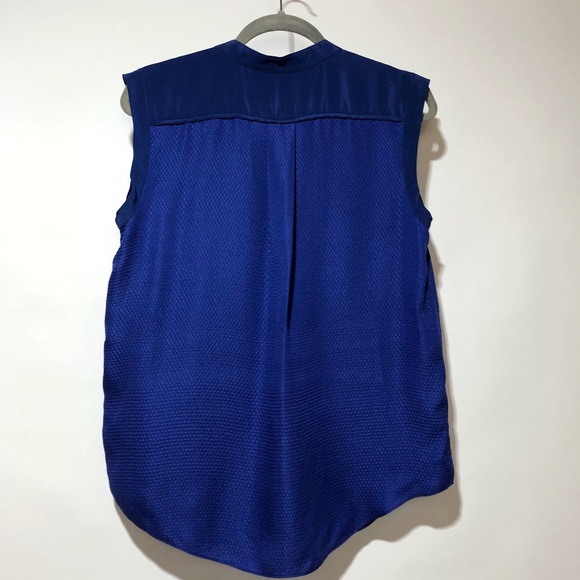 Rebecca Taylor Sleeveless Button Down Silk Blouse - Picture 3 of 8